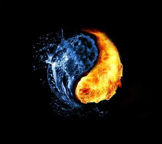 冰火交融的太极图片背景