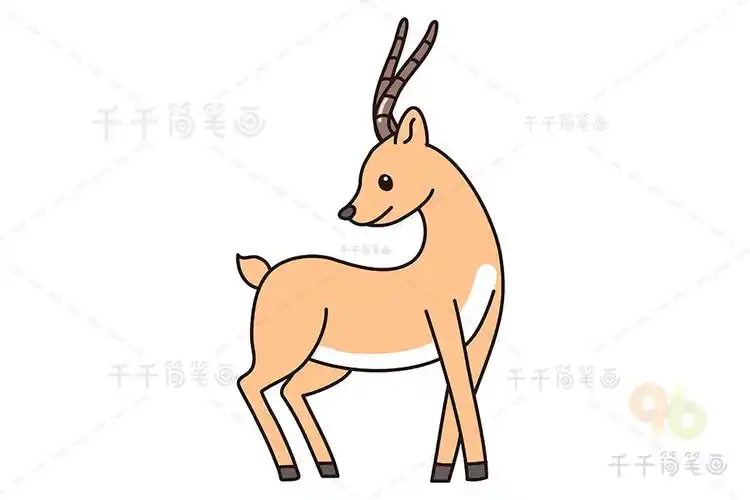 亲子画羚羊简笔画