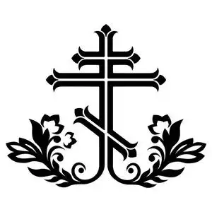 黑色的观赏东正教十字架照片