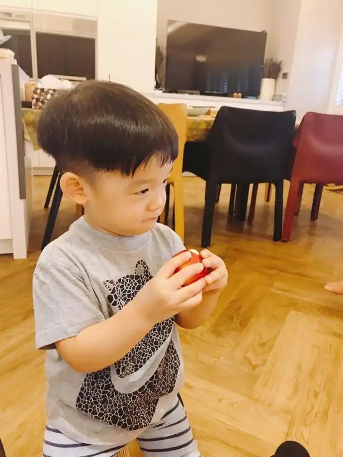 范玮琪儿子表情呆萌