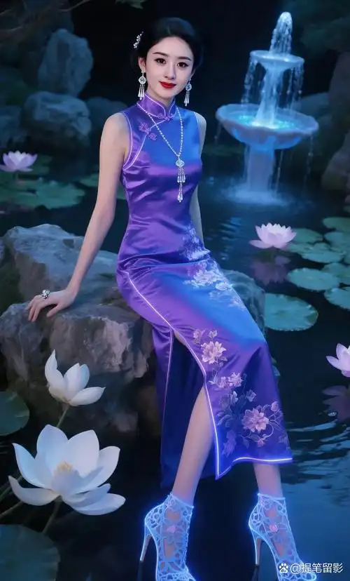 赵丽颖身着新颖旗袍,精致盘扣勾勒婀娜身姿,刺绣纹样灵动鲜活,改良