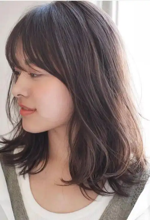 齐发型图片女齐肩,空心刘海齐肩发型图片-图1