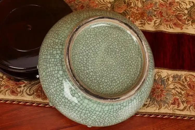 景德镇陶瓷裂纹釉开片哥窑水浅鱼缸乌龟现代中式家居储物罐