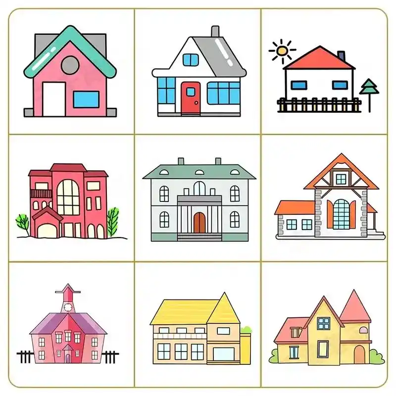 80种超可爱的小房子简笔画,留着教小朋友吧!  - 抖音