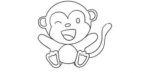 彩色卡通小猴子简笔画怎么画可爱又简单小猴子简笔画步骤