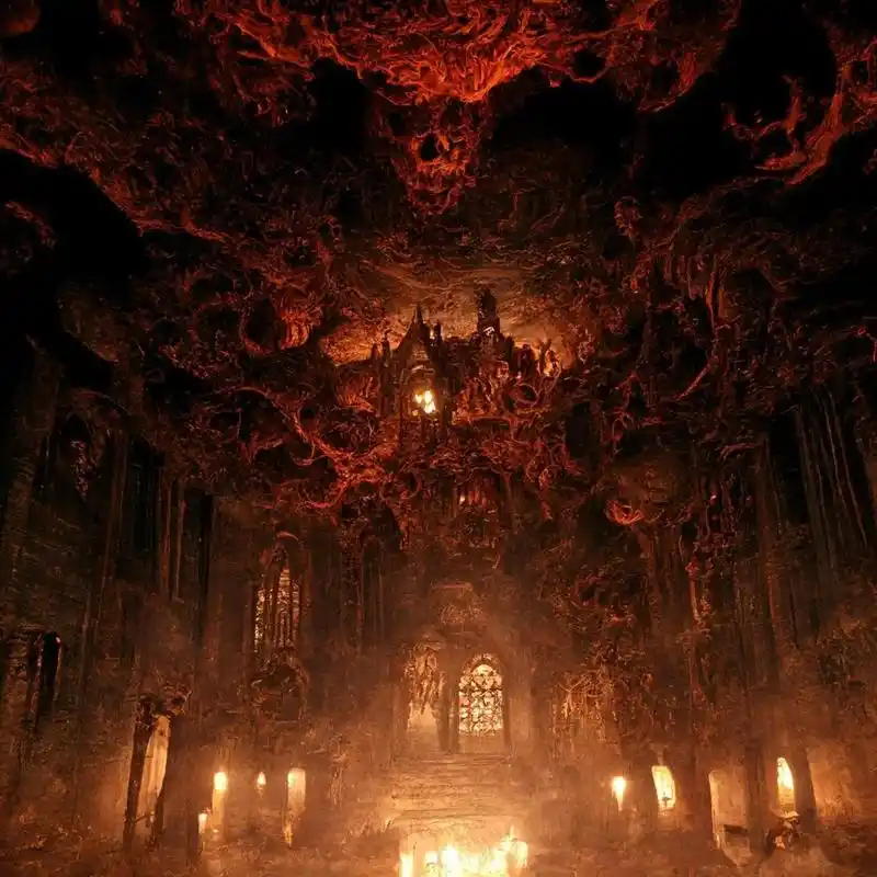 地狱印象(第二弹)#ai艺术 #视觉震撼 #场景素材 #暗黑 - 抖音