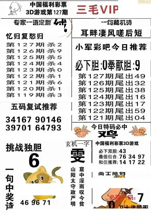 25年127期3d布衣图库图谜版总汇