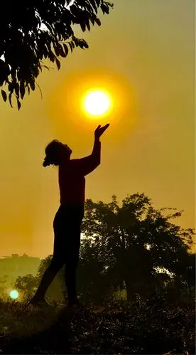 初春的太阳,每天早晨穿过高山,穿过树林,从东方冉冉升起,把金色的阳光
