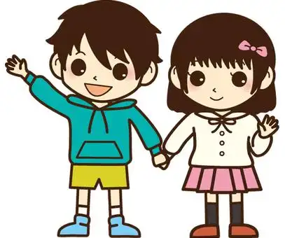 免费的剪贴画:亲子 母亲和女儿 牵手 连接手 盯着对方 - 434178