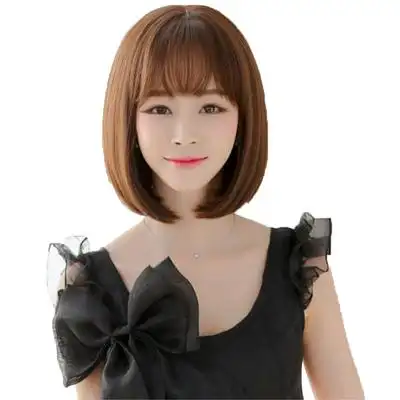 假发女短发空气刘海内扣bobo头学生网红气质修脸蓬松自然波波头