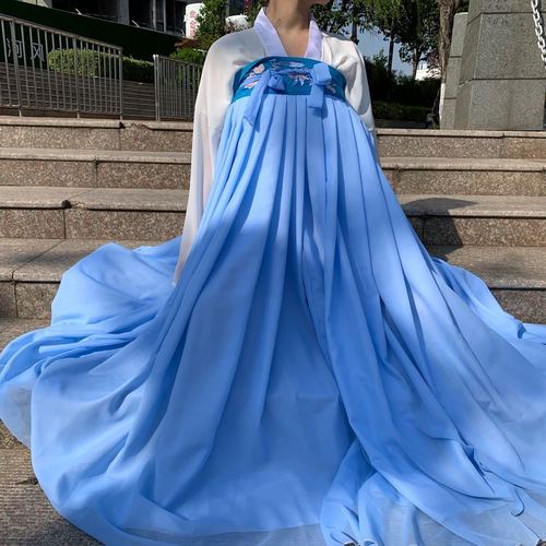 女学生夏季春锦汉服女襦裙齐胸齐腰套装超仙学生古装衣服原创