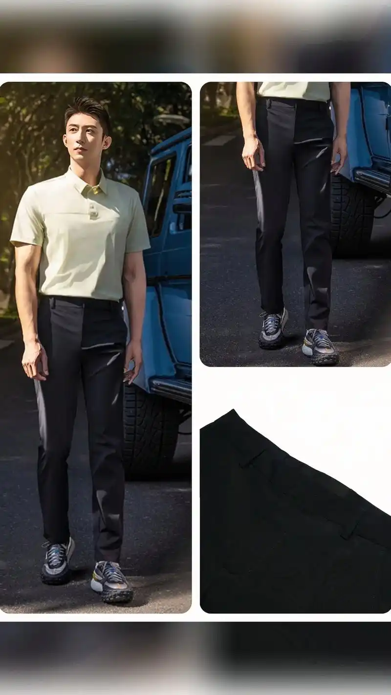 斐乐新款黄景瑜同款商务系列长裤,上身显气质显腿长,修身而不紧 - 抖