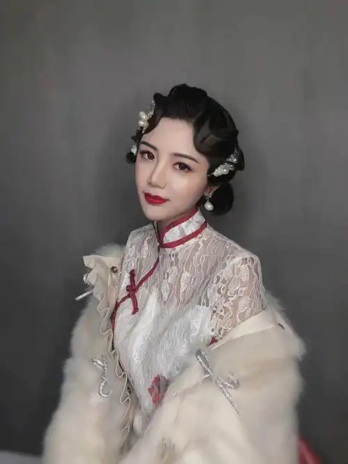 旗袍手推波发型民国复古风妆造03