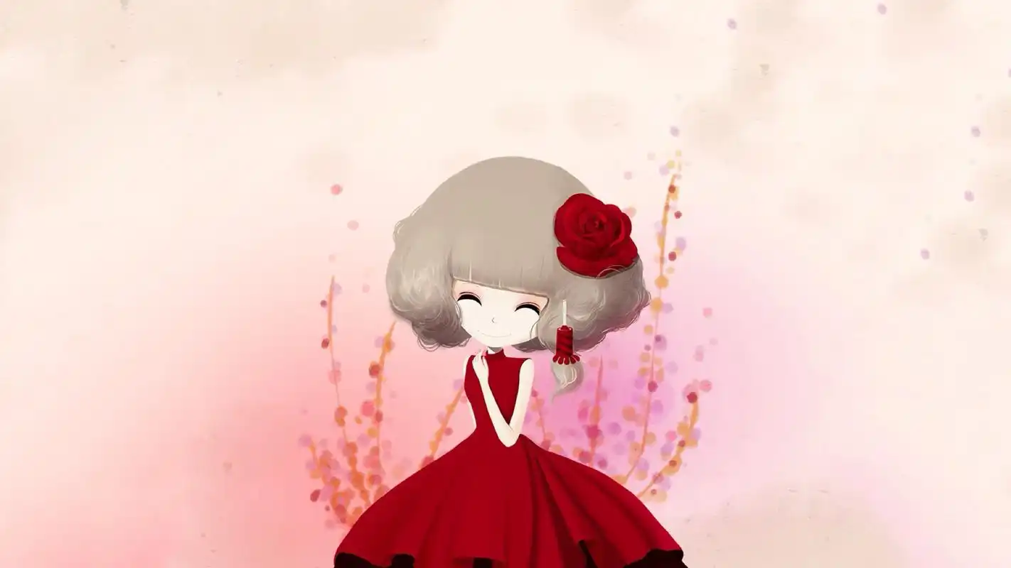 花花姑娘可爱卡通电脑桌面壁纸