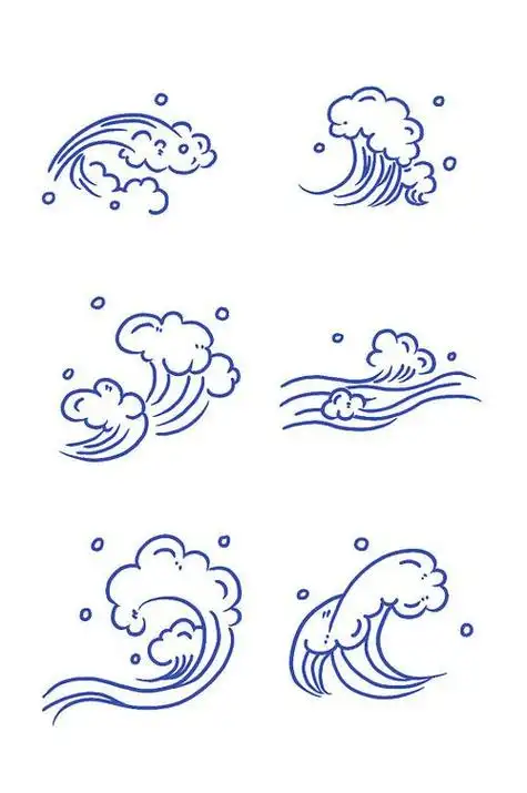 海浪边框简笔画