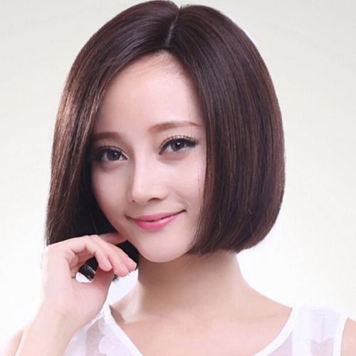 侧分短发女修脸大脸适合的发型圆脸披肩发中短中分短头发无刘海