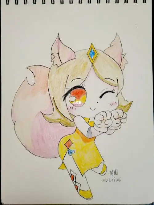 在网上看到了敲可爱的妲己就临摹一下#王者荣耀妲己简笔画