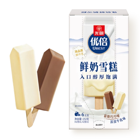光明(bright)冰淇淋 bright 光明 优倍鲜奶雪糕 42g*6支多少钱-聚超值