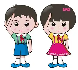 急用"小学生(向国旗)敬礼"的图片,不要国旗.要有颜色的.类似卡通图.