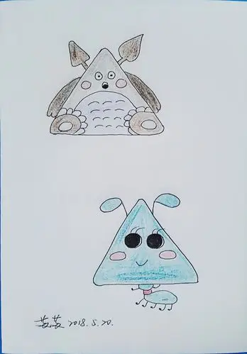 简笔画25用三角形画出的萌萌哒
