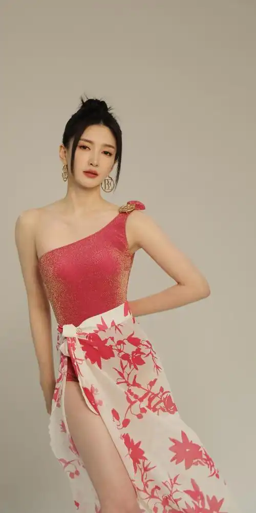 江疏影罕见秀身材身穿火龙果泳装满满的夏日风情