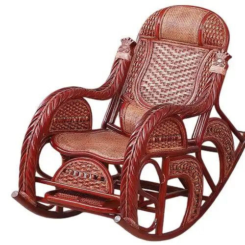 天然真藤摇摇椅藤编躺椅大人阳台家用休闲老人椅藤艺编织摇椅