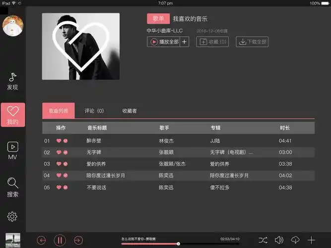 ipad air音乐播放器界面