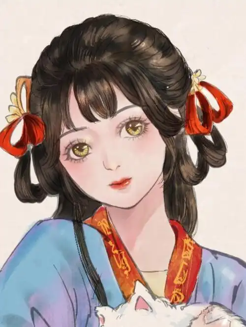 画着画着脸都变了#汉服  #绘画  #摸鱼