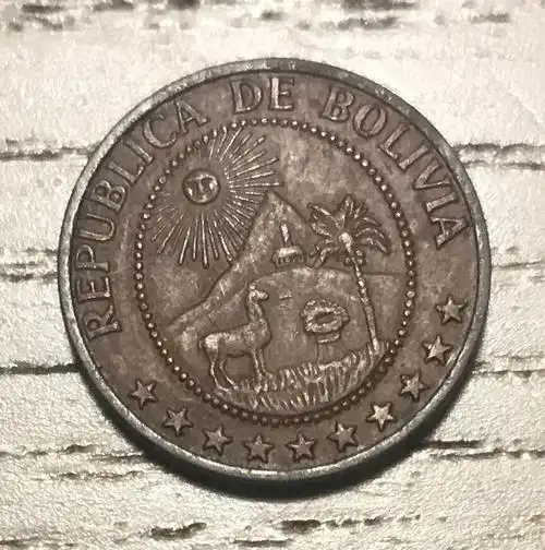 玻利维亚1965年5分小铜币