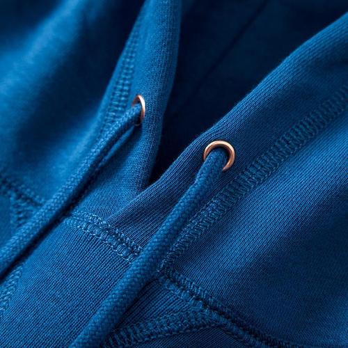宝石蓝色 340g重磅纯色连帽卫衣春秋深蓝色毛圈布运动帽衫男女款