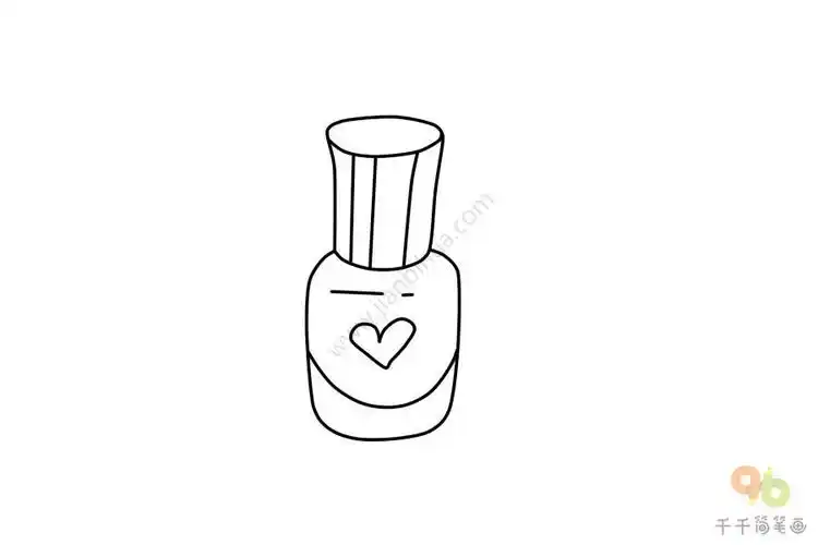 粉嫩的指甲油简笔画