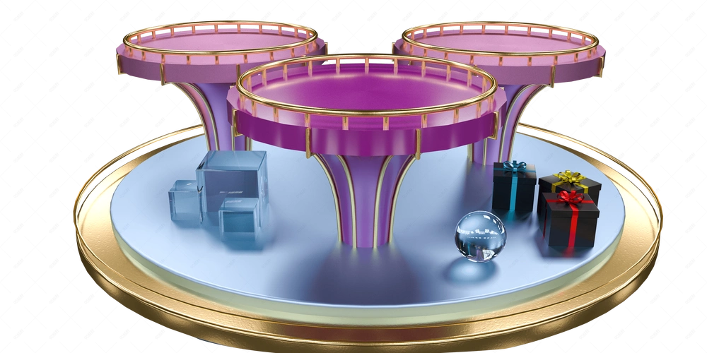 紫色金属风格圆形舞台【免抠元素png】-90设计网