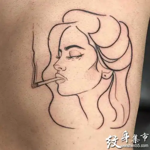 极简线条纹身极简线条纹身手稿图案大全