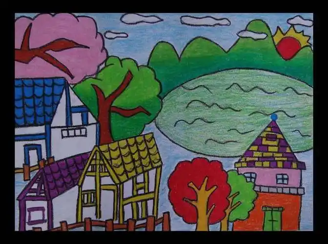 家乡的变化简笔画 绘画家乡的变化简笔画