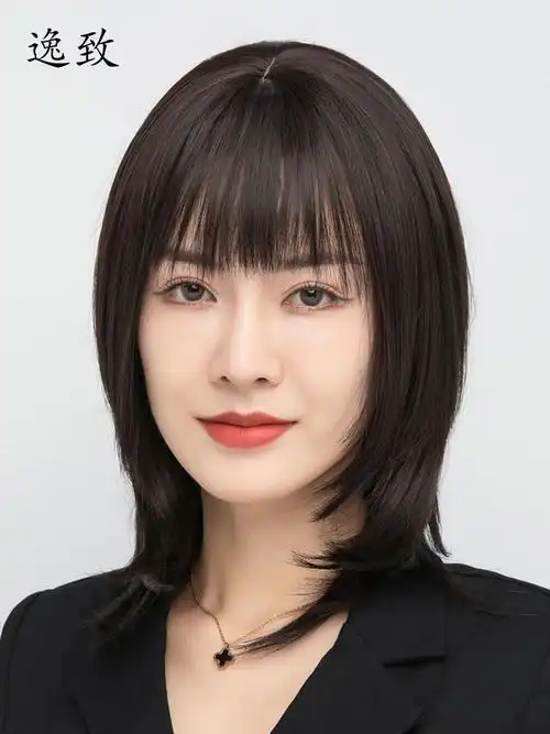 妈妈中老年假发女士长发中长直发大防真头皮修脸锁骨发内扣假发套