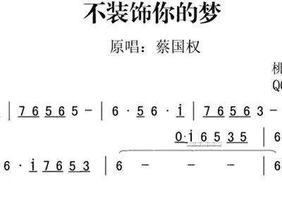 不装饰你的梦 蔡国权 歌谱 简谱