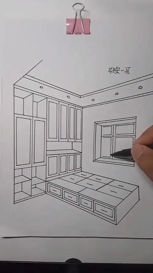 手绘衣柜榻榻米教学,评论收藏转发!