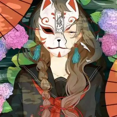 古风动漫女头狐狸面具,动漫头像图片
