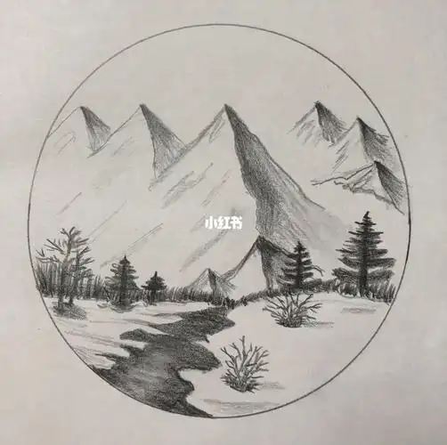 零基础学素描山的习作