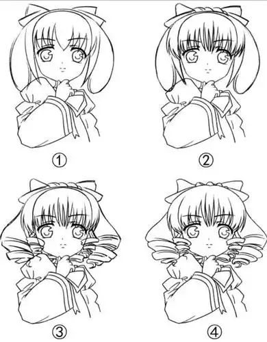 手绘美少女漫画入门卷发的画法步骤教程