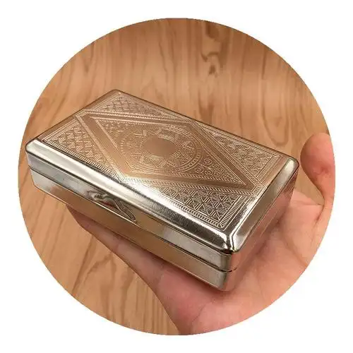 便携保湿旱烟烟盒夹纸烟丝创意随身密封不锈烟盒