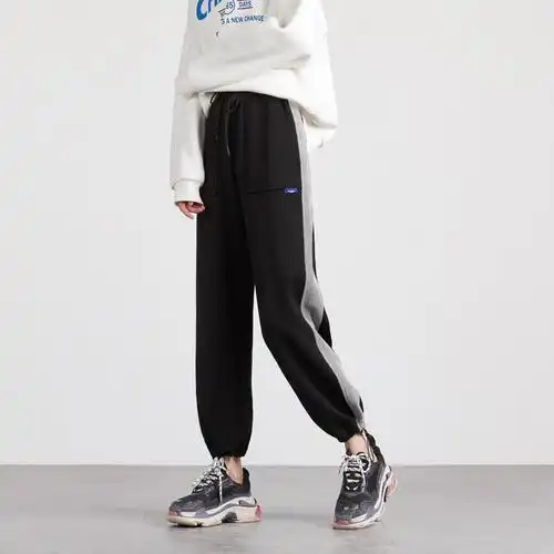 [2折价50.9元]灰色运动裤女宽松束脚春夏季薄款裤子女新款直筒休闲显