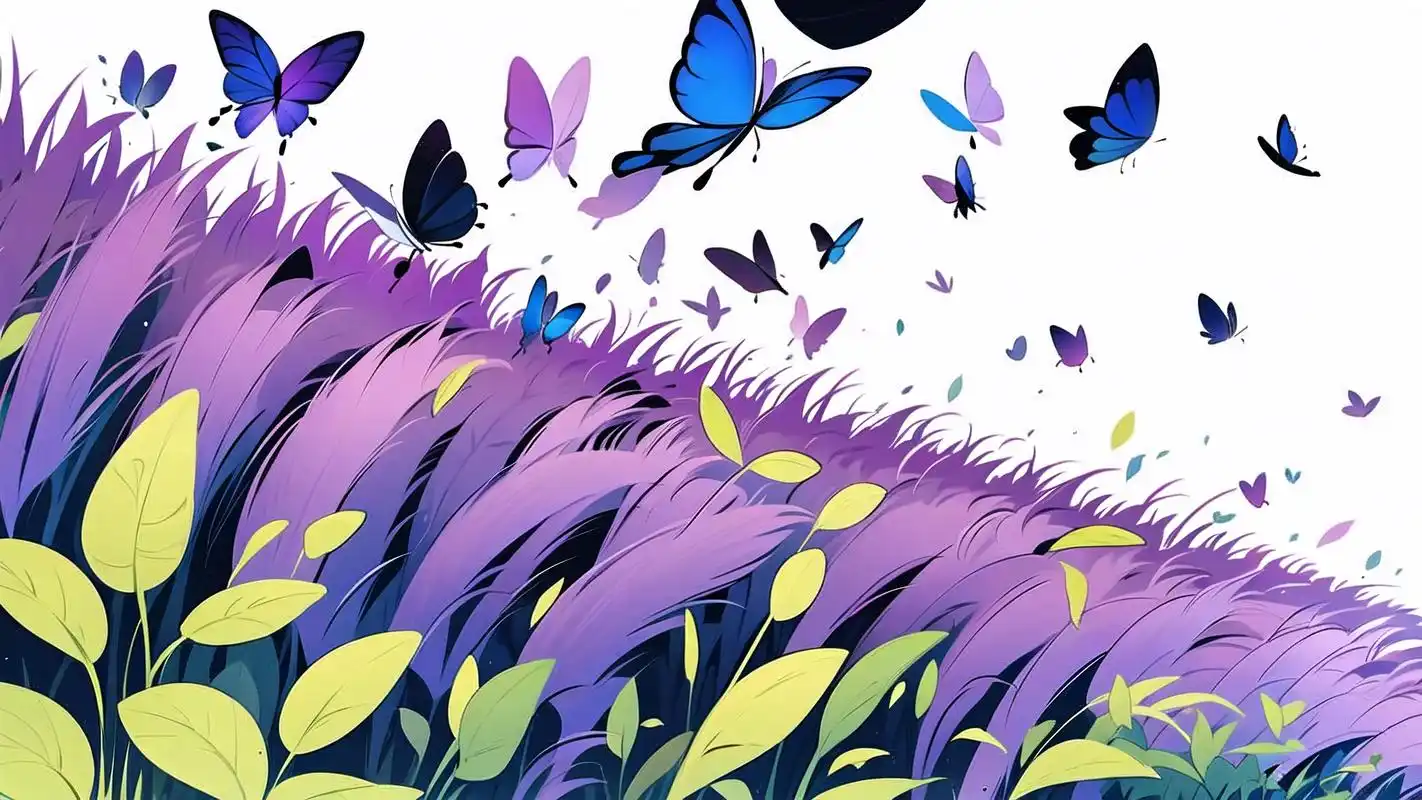 梦幻紫蝶壁纸精选 梦幻般的紫色蝴蝶在屏幕上翩翩起舞,是不是很美呢?