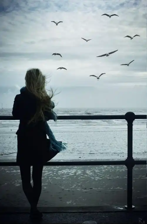 求一张一个人在海边的图片