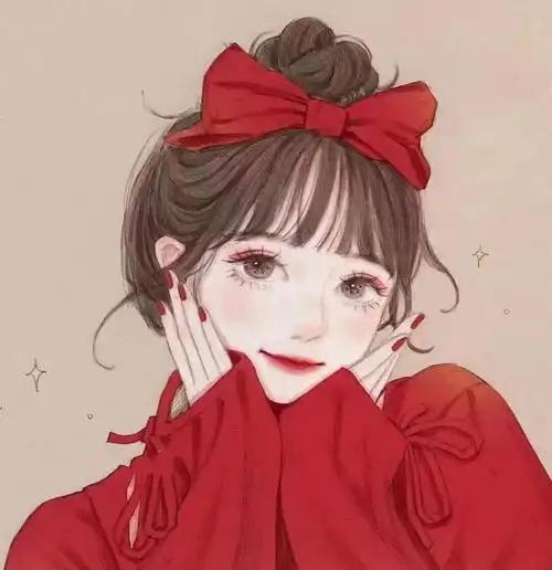 大红色闺蜜头像