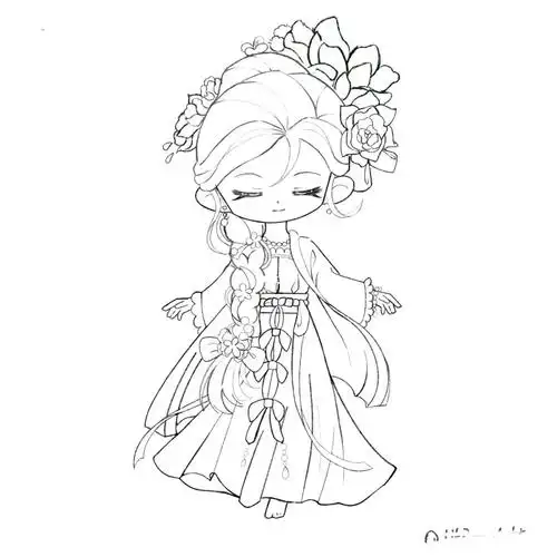 蓉儿插画  #插画  # q版人物#古风 插画 #ipad# ipad绘画# procretee