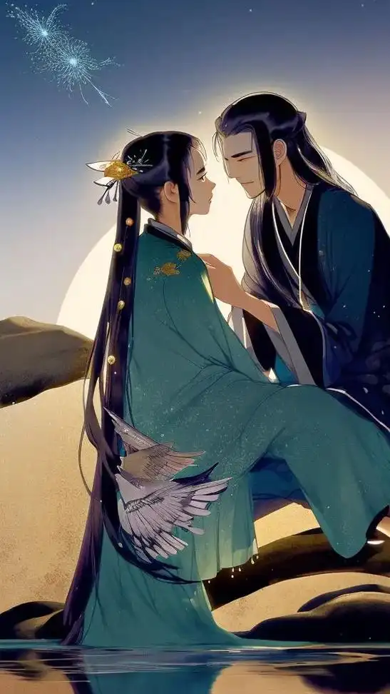 古风情侣.#古风 #插画 #ai绘画 #古装 #画画 - 抖音