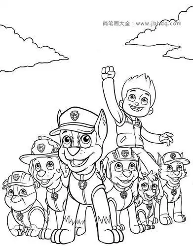 汪汪队简笔画一步一步朱朱