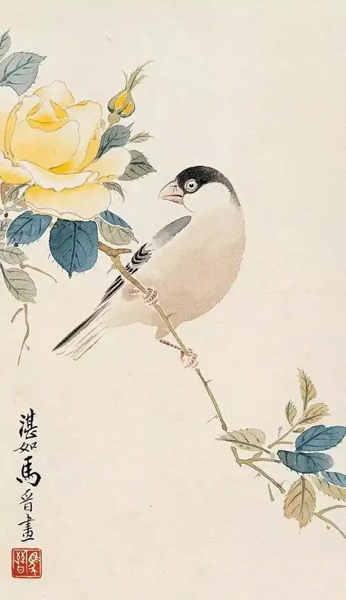 马晋:善画工笔小写意花鸟及走兽,尤擅画马