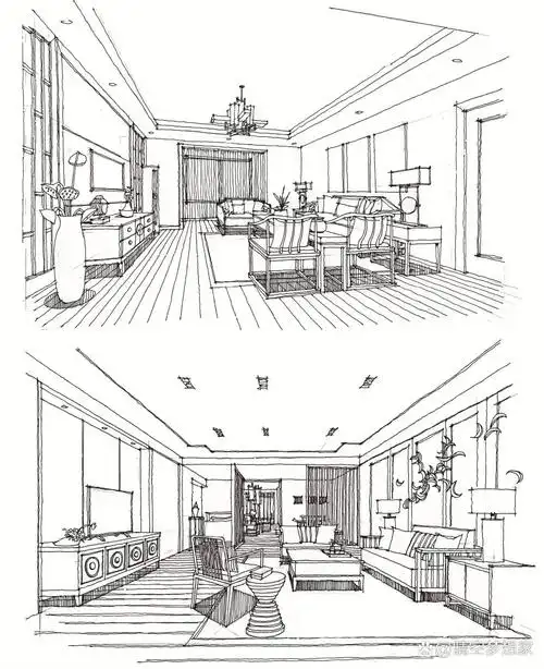 室内|徒手草图系列16615家装客厅979797